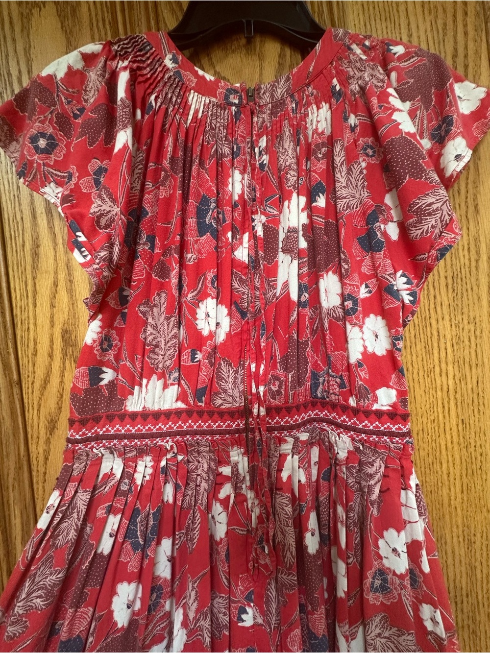 Ulla Johnson Lottie Floral Cotton Voile Midi Dress Red Size 4 - Picture 13 of 16